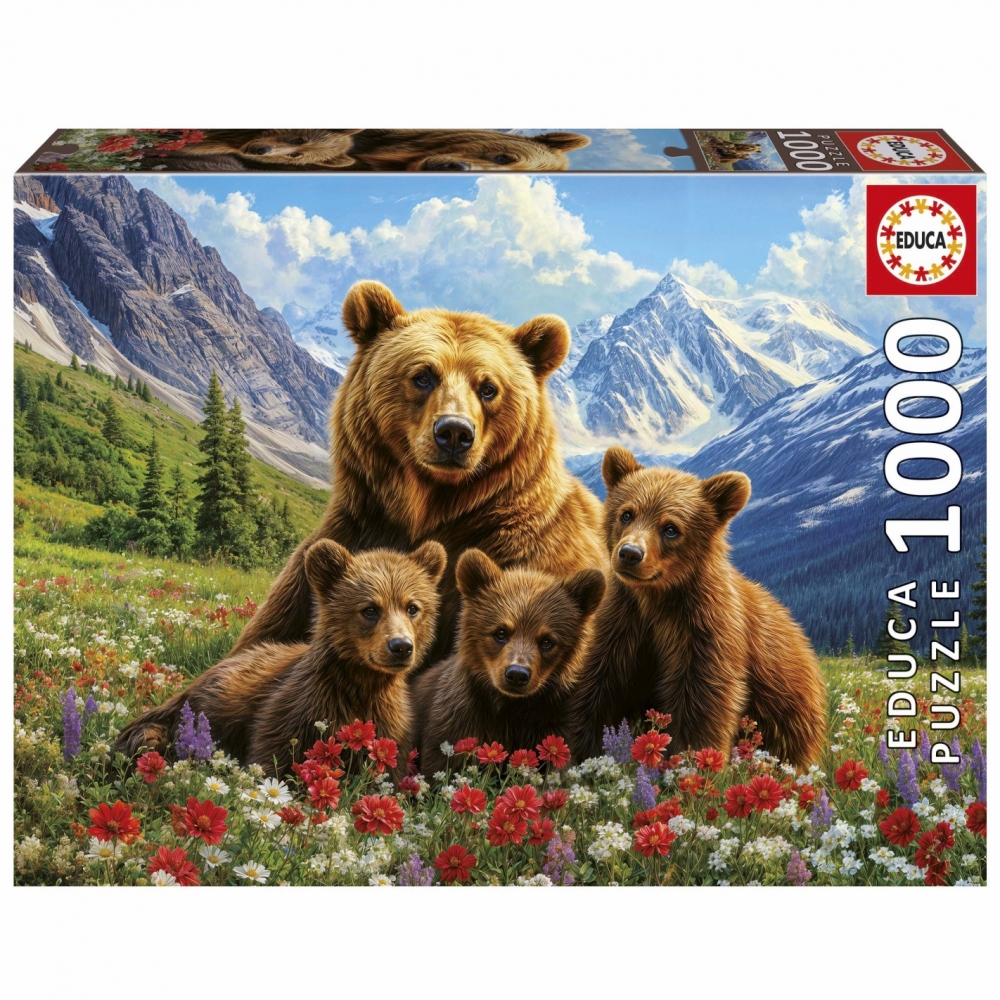 Puzzle, Educa, Urșii Grizzly din Canada, 1000 de piese