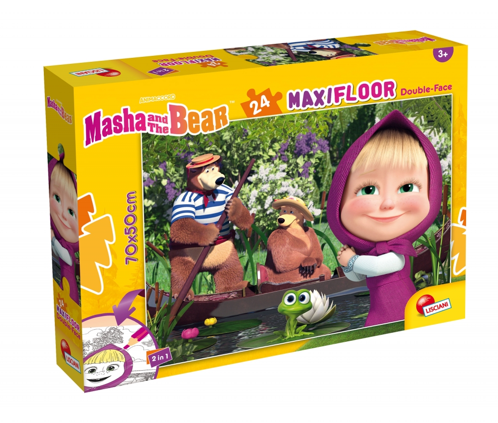 Puzzle, Lisciani, Masha și Ursul, Puzzle cu două fețe 24 de piese