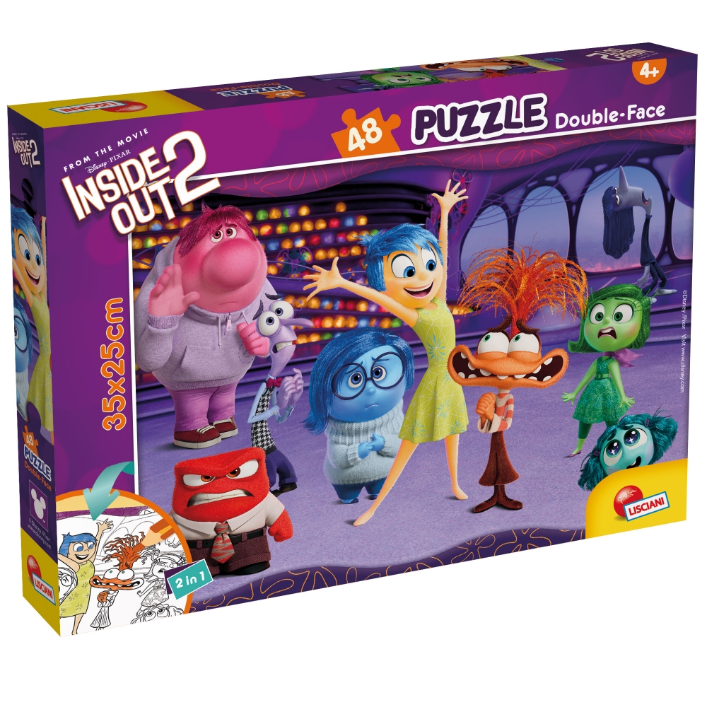 Puzzle, Lisciani, Inside Out 2, Puzzle cu două fețe 48 piese