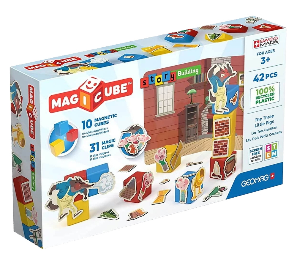 Cuburi magnetice Geomag Magicube cu povesti 42 piese, Geomag 118