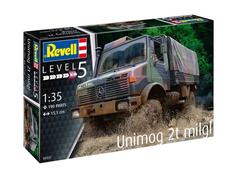 Macheta de asamblat, Revell, Unimog 2T milgl, 190 piese
