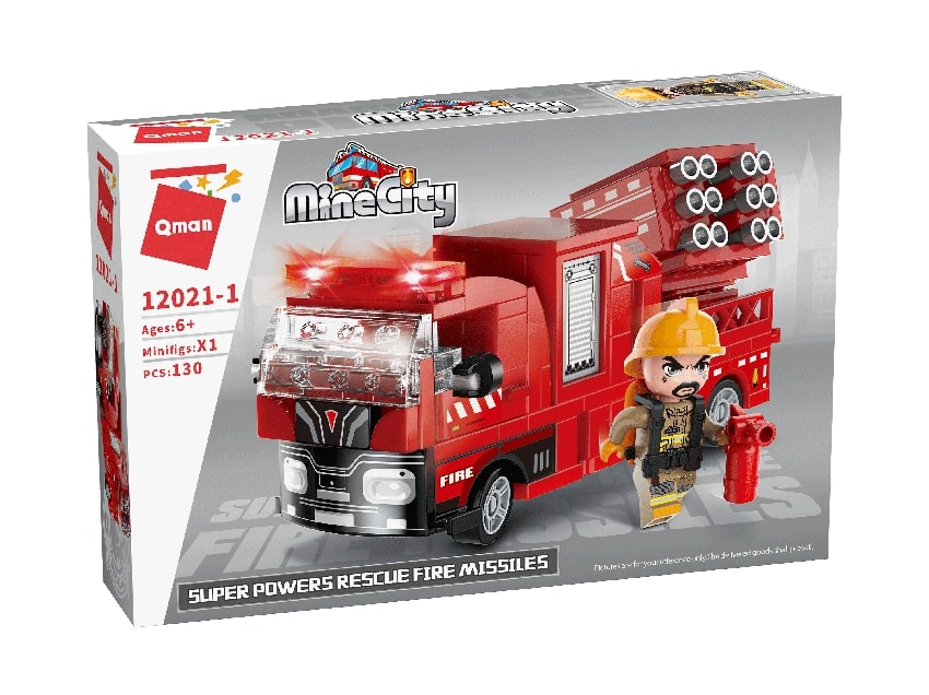 Set constructie, Qman, MineCity, Rachete de salvare, 130 piese