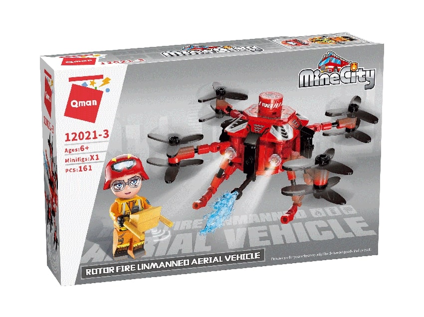 Constructor, Qman, MineCity, dronă de stingere a incendiilor, 161 de piese