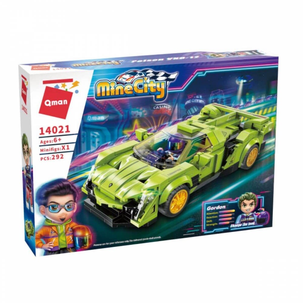 Set constructie, Qman, MineCity, Poison VNO-12 Car, 292 piese