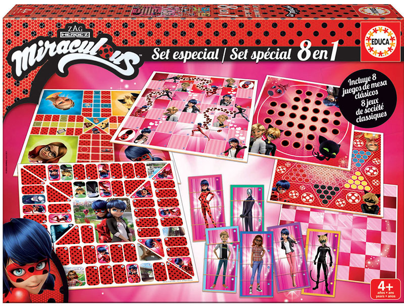 Joc de societate 8 in 1 Educa - Miraculous Ladybug