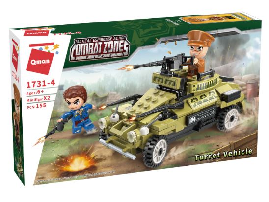 Set constructie, Qman, Combat Zone, Vehicul militar cu tun, 155 piese