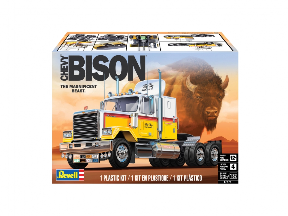 Macheta de asamblat, Revell, Chevy Bison Semi Truck, 70 piese