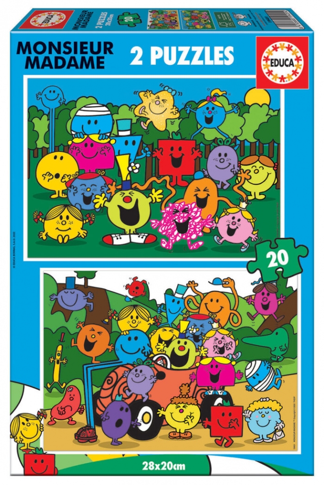 Puzzle, Educa, Monsieur Madame, 2x 20 piese