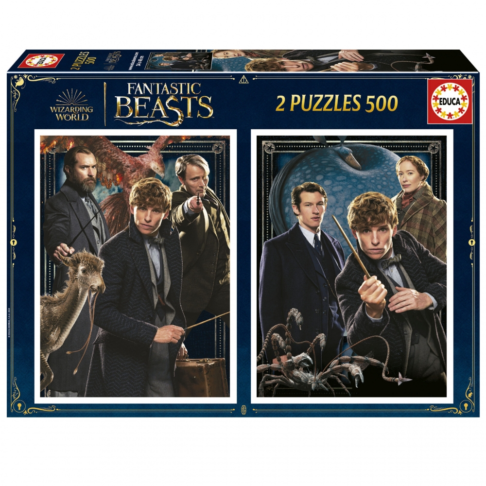 Puzzle, Educa, Animale fantastice, 2 x 500 piese