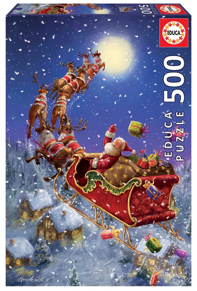 Puzzle, Educa, Vine Mos Craciun, 500 piese