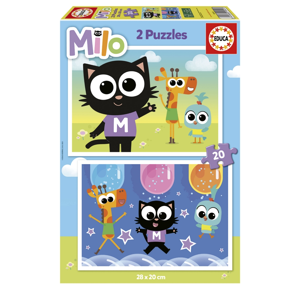 Puzzle, Educa, Milo 2 in 1, 2 x 20 piese