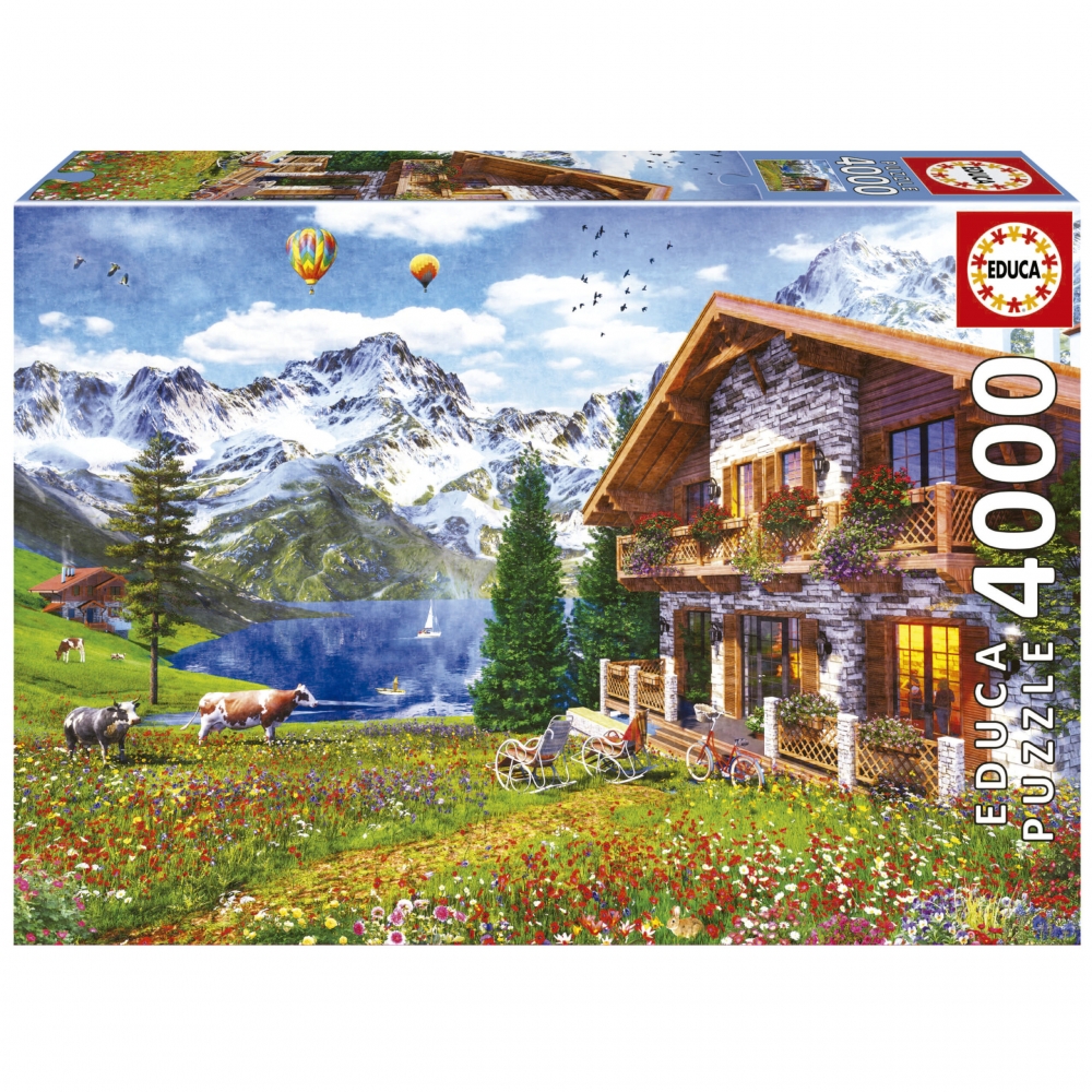 Puzzle, Educa, Cabana in Alpi, 4000 piese