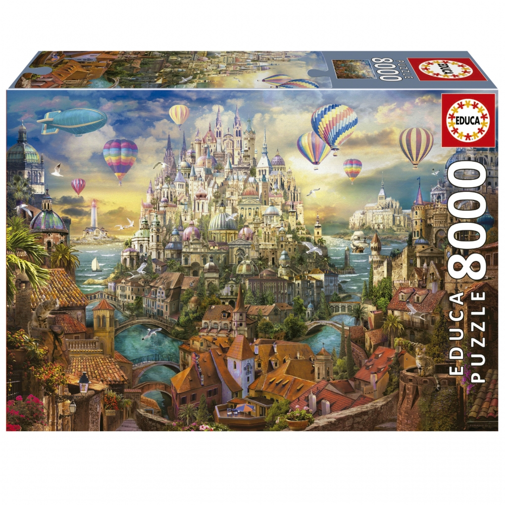 Puzzle 8000 piese - Dream Town, Carton, 8000