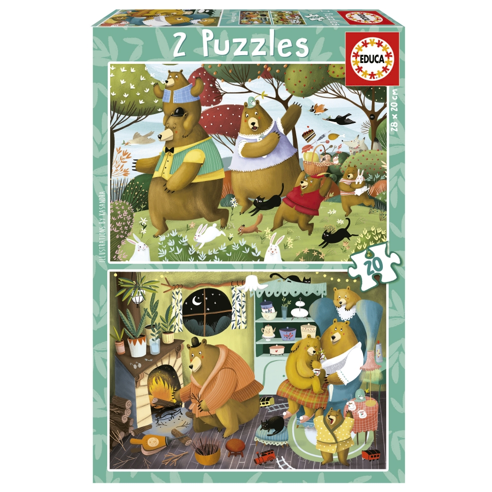 Puzzle, Educa, Povesti din padure 2 in 1, 2 x 20 piese