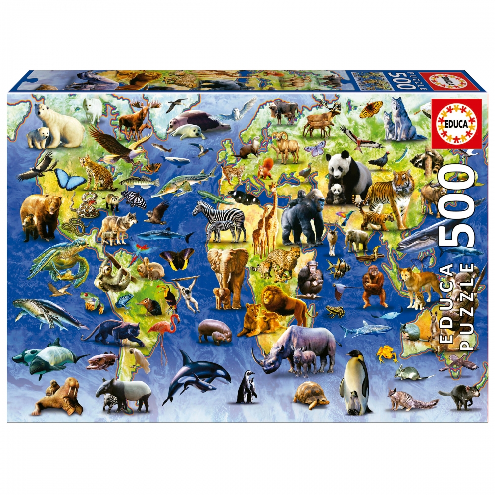 Puzzle, Educa, O sută de specii pe cale de dispariție, 500 de piese