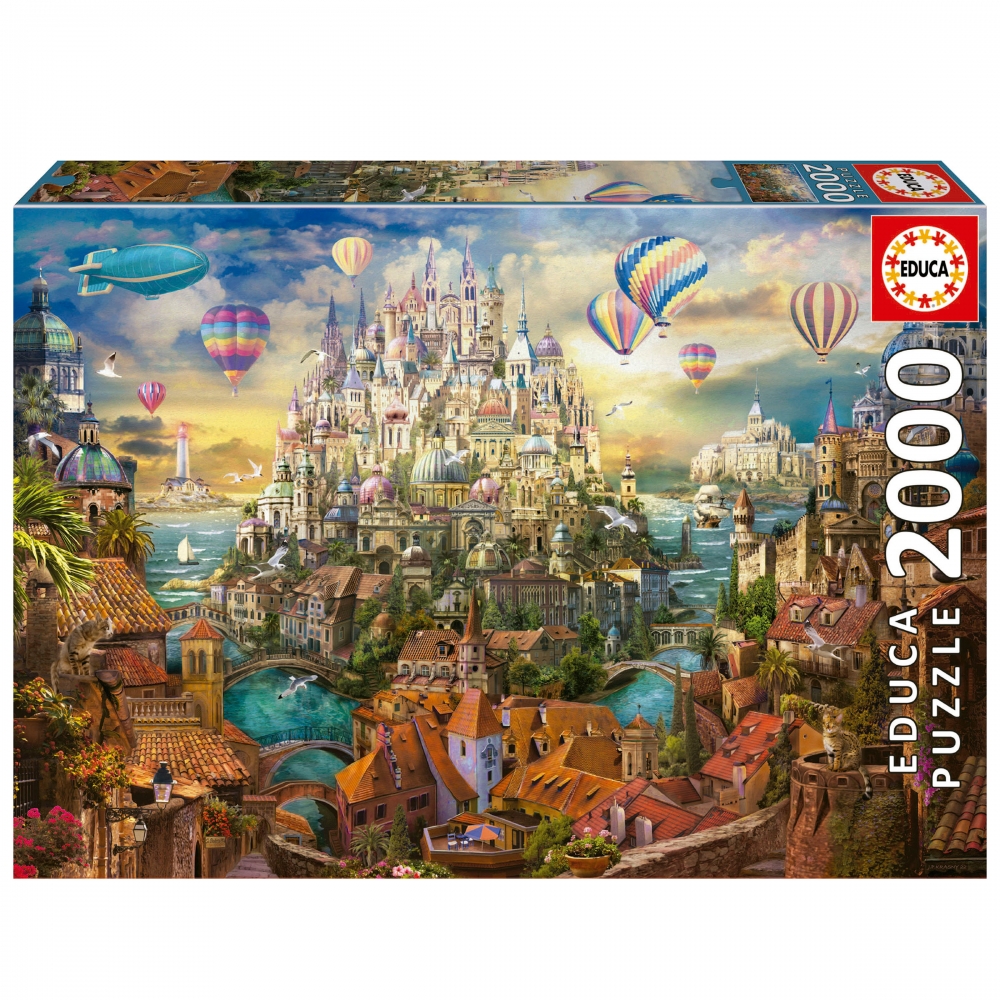 Puzzle Educa din 2000 piese - Orasul viselor