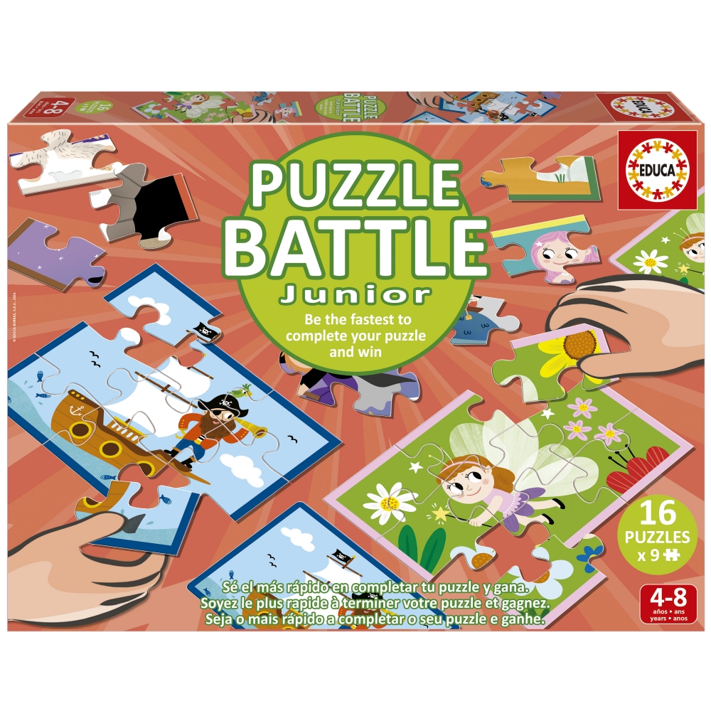 Bătălii Puzzle, Educa, 16 x 9 piese, Povești din Basme