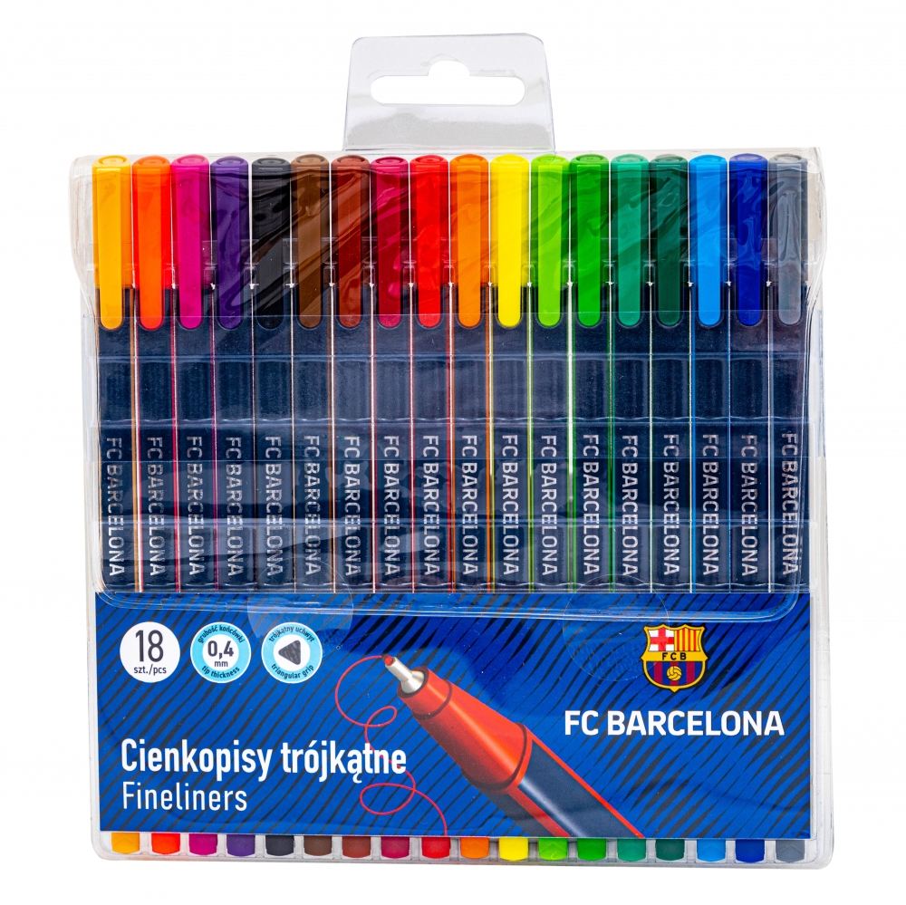 Set de markeri triunghiulari cu bile fine, Astra FC Barcelona, ​​0,4 mm, 12 culori