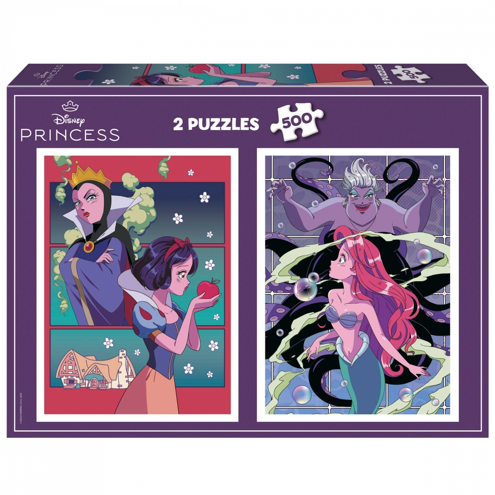Puzzle, Educa, Disney Villains vs Princesses, 2 x 500 piese