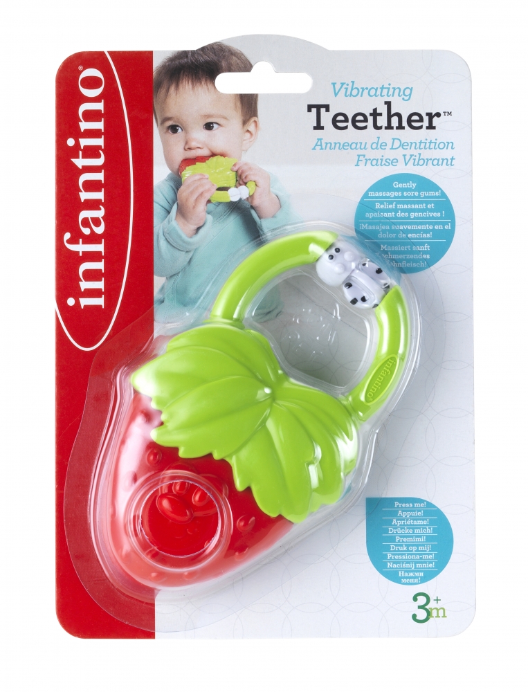 Jucarie gingivala Infantino cu vibratie Capsuna