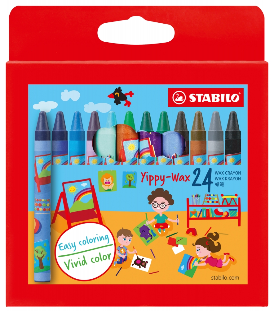Set pasteluri cerate, Stabilo, Yippy Wax, 24 culori