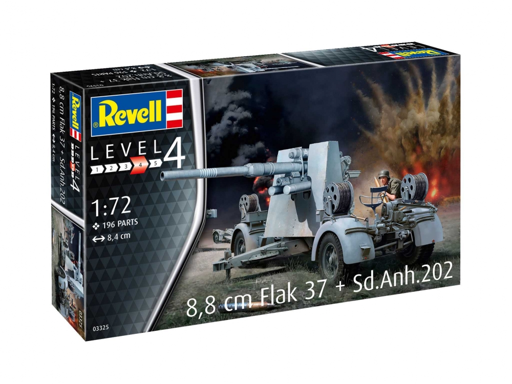 Macheta de asamblat Revell tanc 8,8 cm Flak 37 Sd.Anh.202