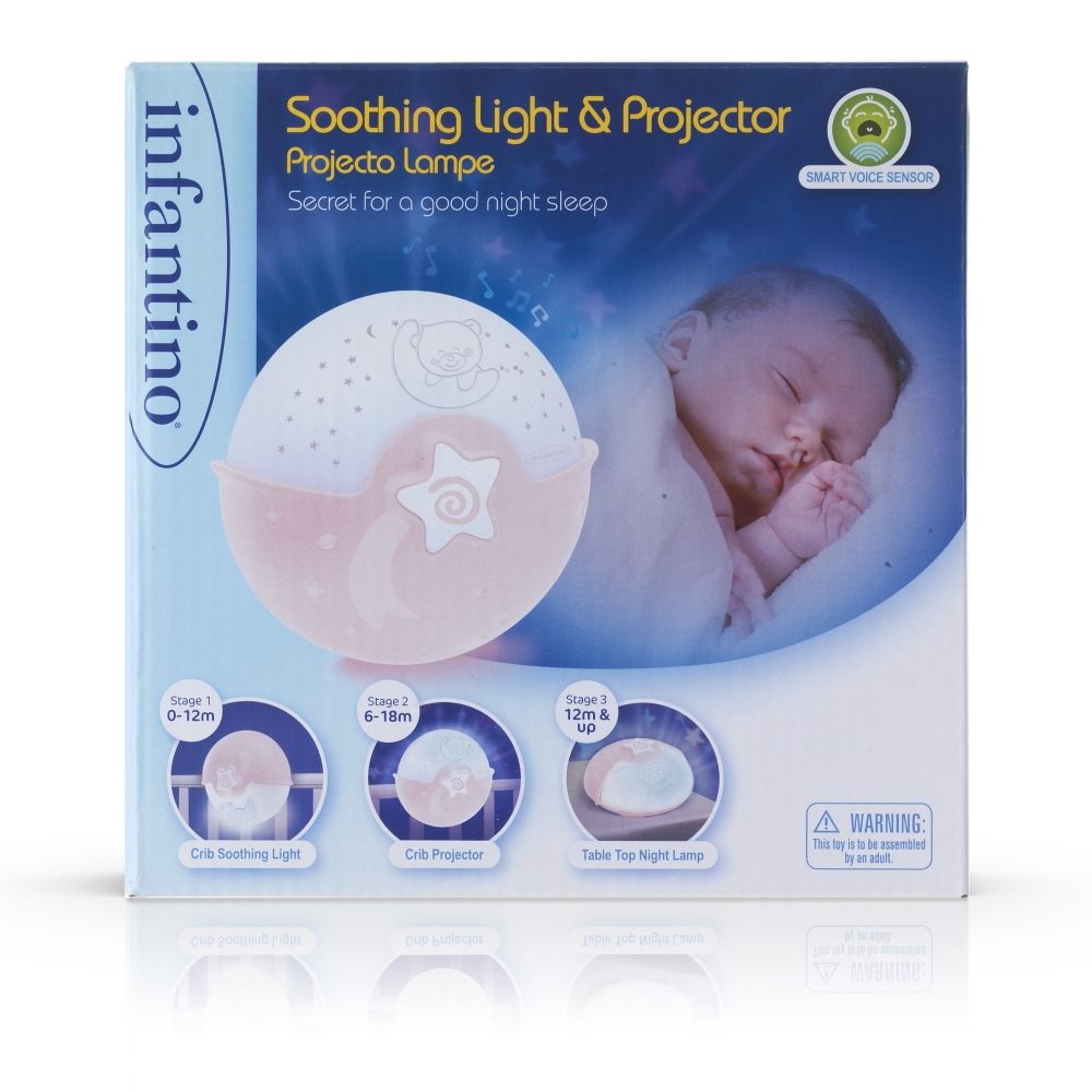Proiector de lumină calmantă 3 în 1, Infantino, roz