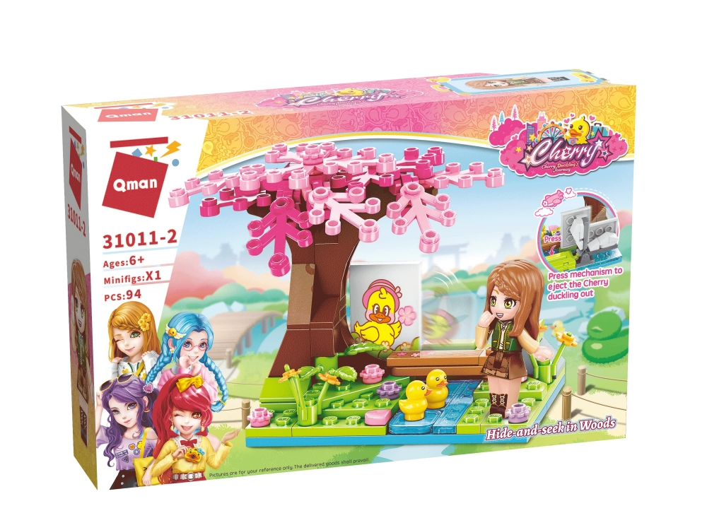 Set constructie, Qman, Cherry, Joc in padure, 94 piese