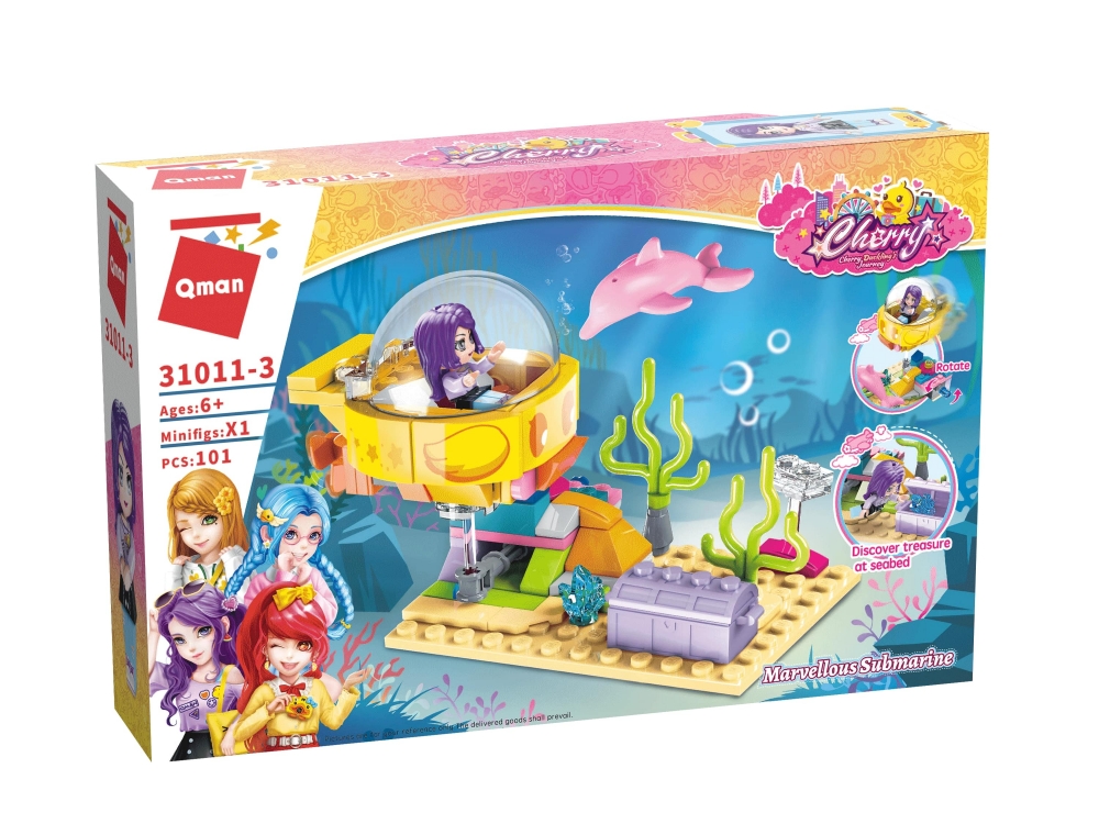 Set constructie, Qman, Cherry, Submarin uimitor, 101 piese
