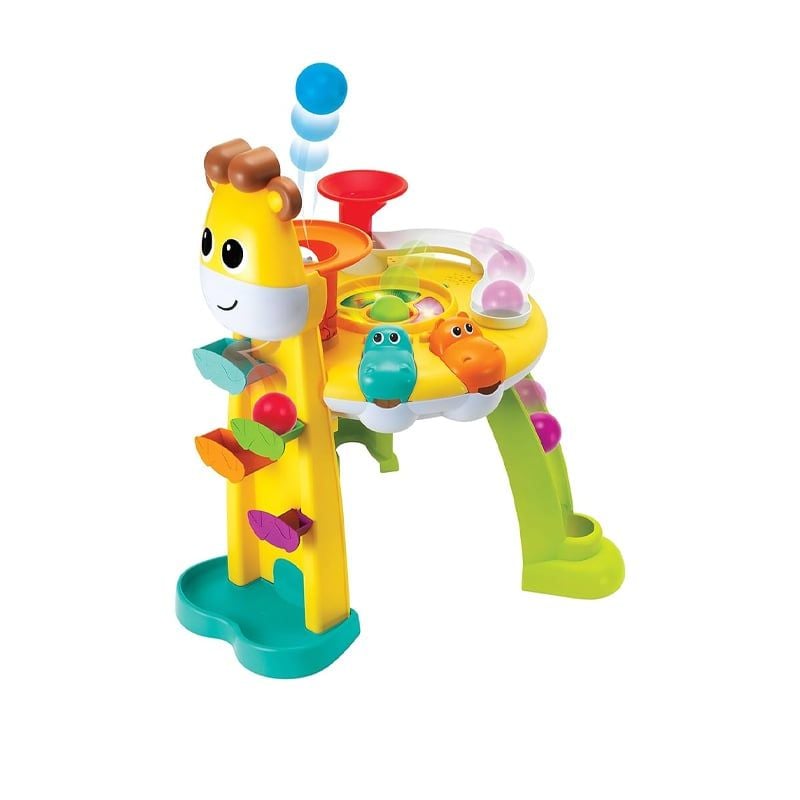 Centru de joaca activ, Infantino, girafa, jucarie muzicala, 6-9 luni, multicolor