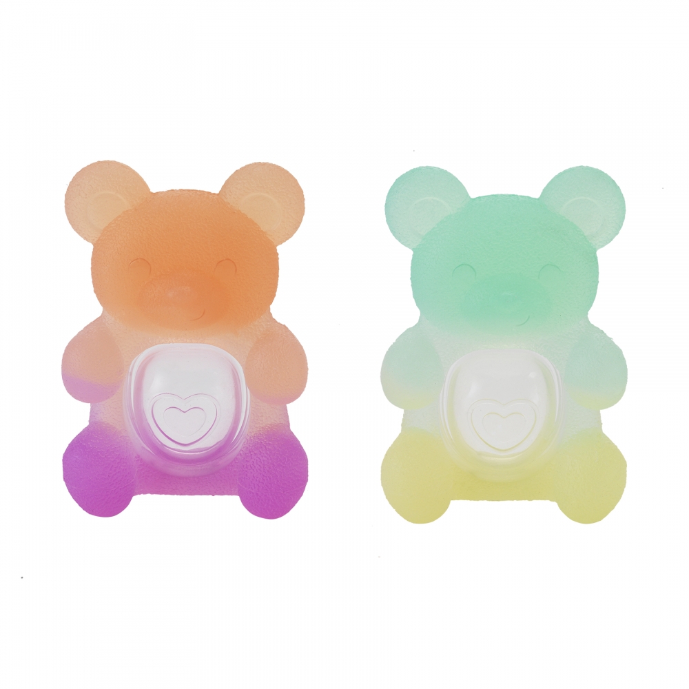 Set de jucării pentru bebeluși din silicon, Infantino, ursuleți colorați, 2 bucăți