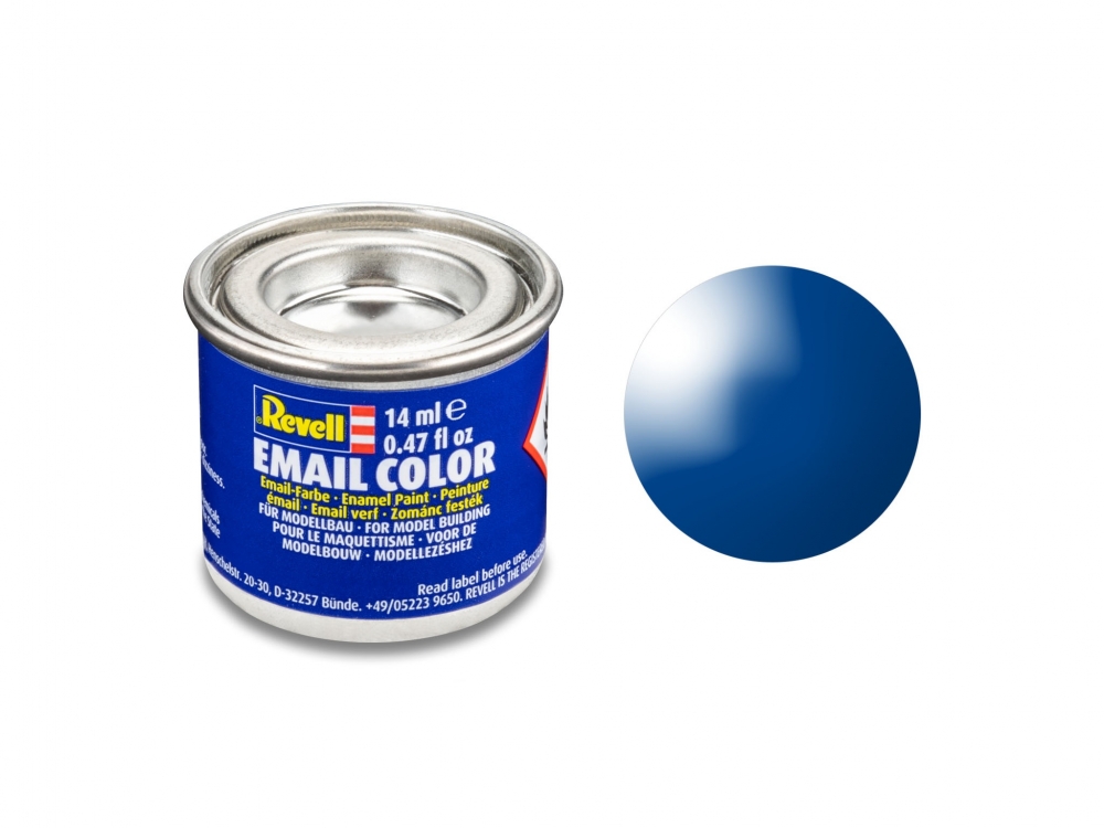 Vopsea emailată, Revell, Email Color, Albastru transparent lucios, 14 ml