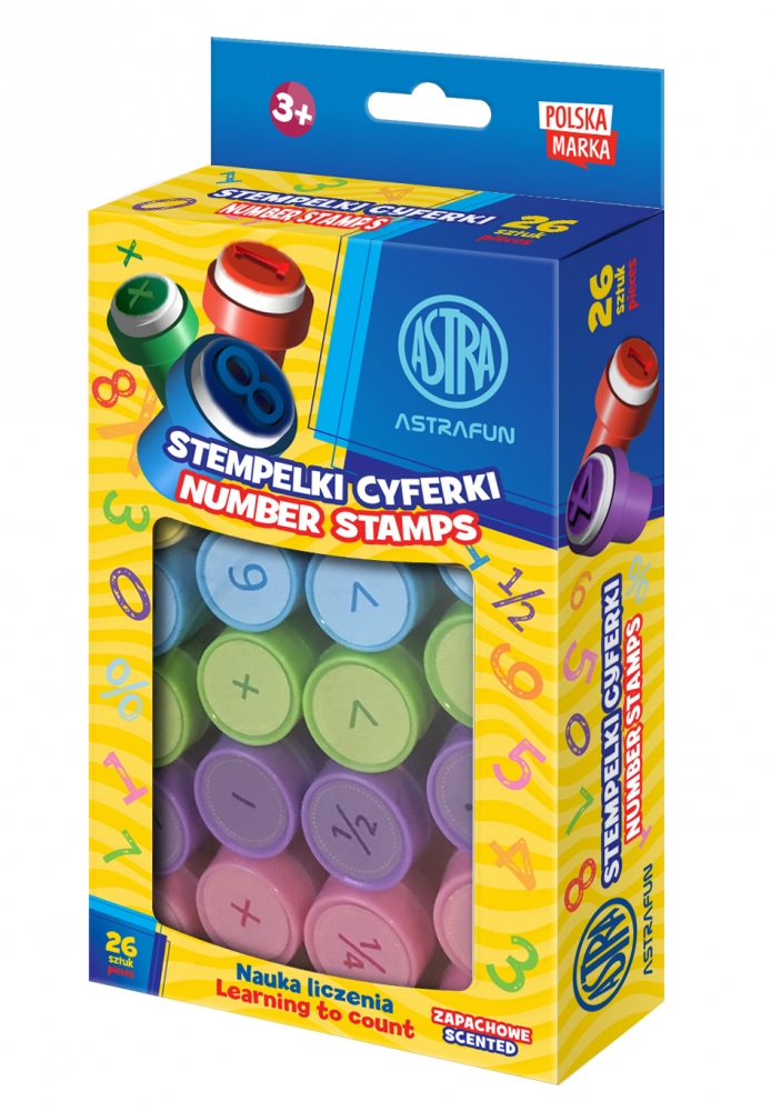 Set de ștampile parfumate, Astra, Numere, 26 de bucăți