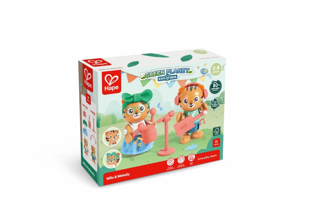 Set din lemn, Hape, Călătorie muzicală, 11 piese