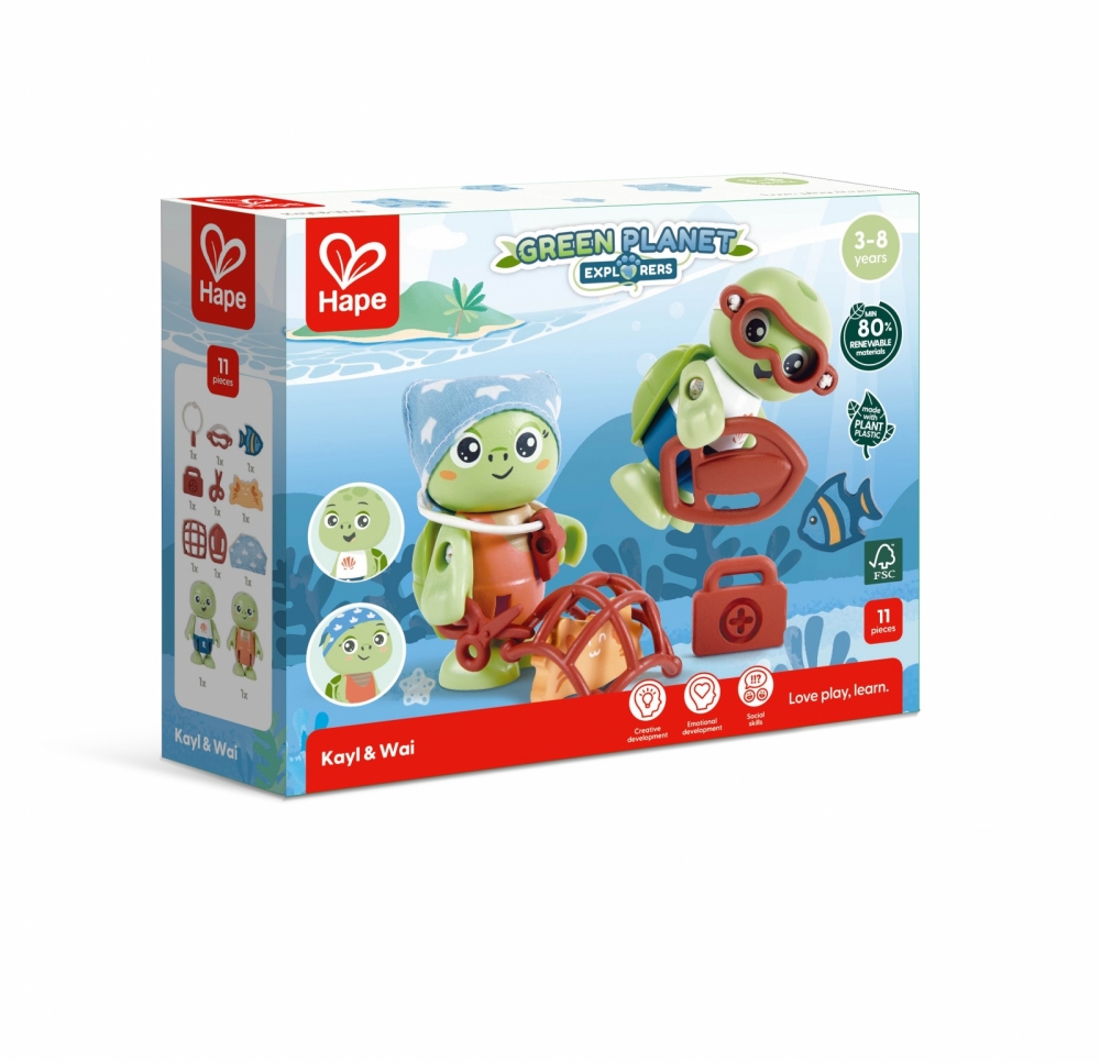 Set din lemn, Hape, Wye și Cale Lifeguards of the Seas, 11 piese
