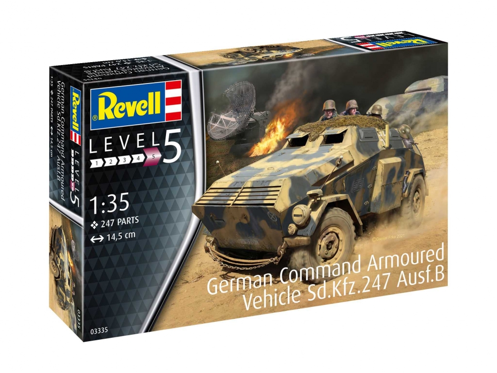 Macheta de asamblat, Revell, Vehicul blindat de comanda germana, Sd.Kfz.247 Ausf.B, 247 piese