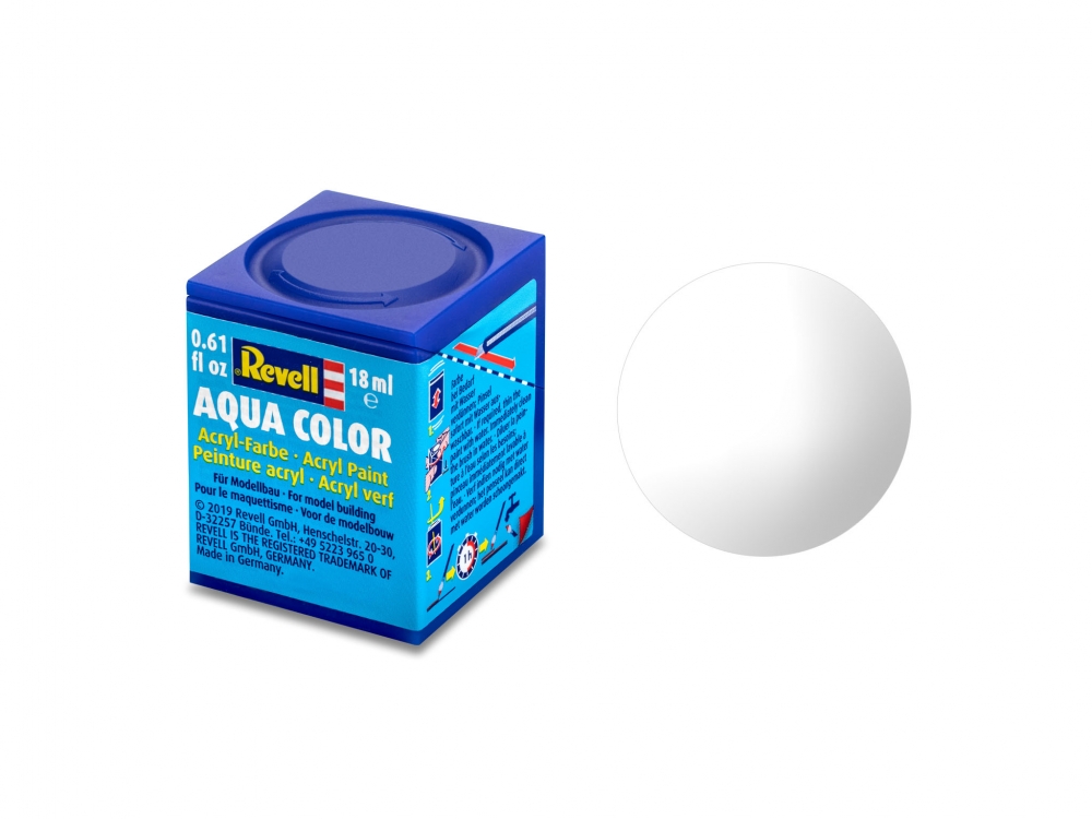 Vopsea acrilică, Revell, Aqua Color, Alb pur lucios, 18 ml