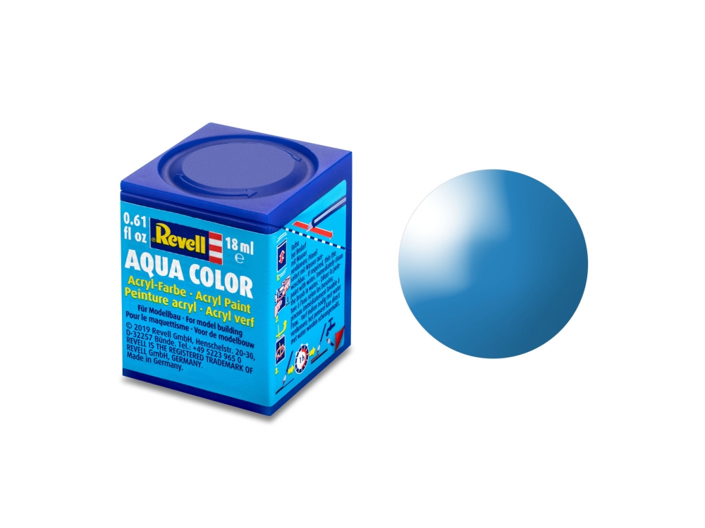 Vopsea acrilică, Revell, Aqua Color, Albastru deschis lucios, 18 ml
