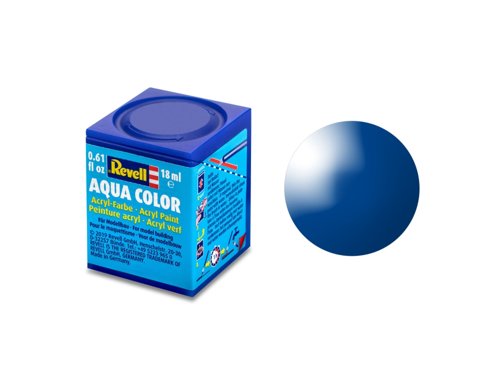 Vopsea acrilică, Revell, Aqua Color, Albastru lucios, 18 ml