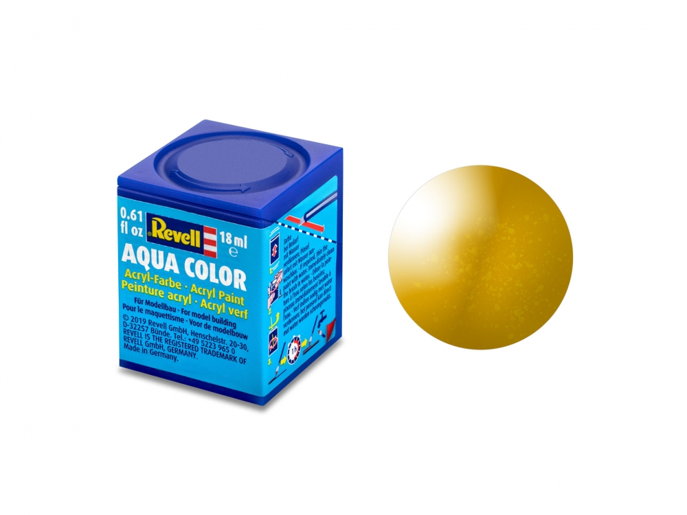 Vopsea acrilică, Revell, Aqua Color, Alamă metalizată, 18 ml