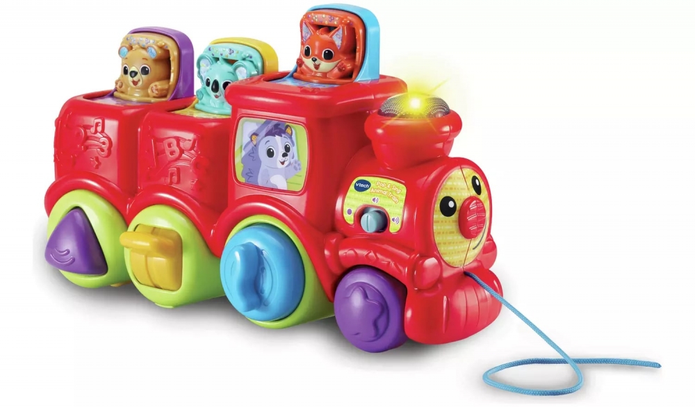 Jucarie interactiva, Vtech, Tren muzical cu animale, 12.7 x 29 x 13.7 cm