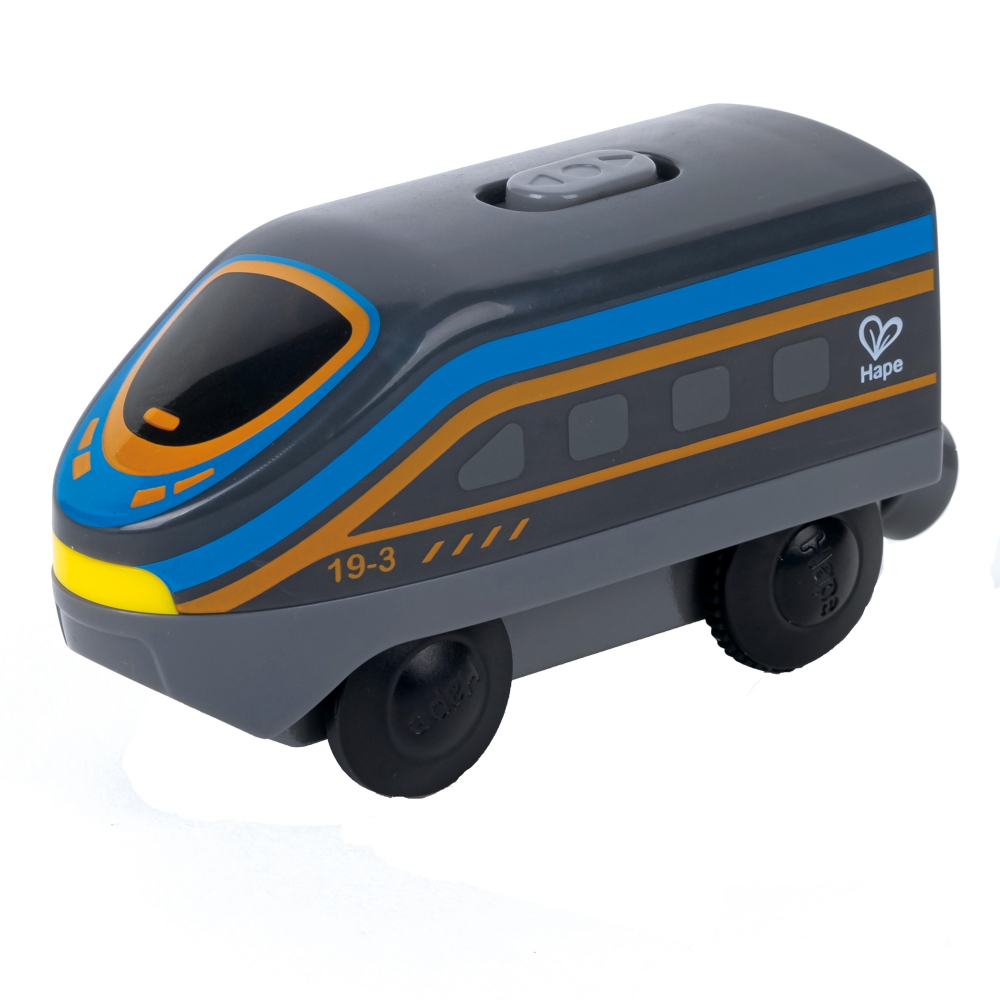 Locomotiva interurbana cu baterie, Hape, 12 x 4 x 5 cm, Negru