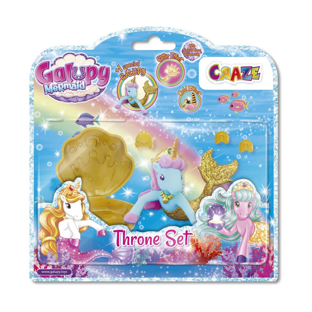 Set figurine, Craze, Galupy Mermaid Throne, 5 piese