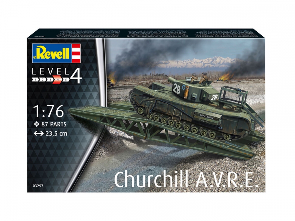 Model de asamblare, Revell, Churchill A.V.R.E., 87 piese