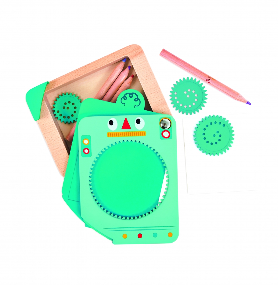 Jucărie din lemn, Hape, Spin and Draw, 31 de piese