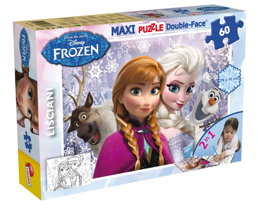 Puzzle, Lisciani, Frozen, Sisters Forever, Puzzle cu două fețe 60 de piese