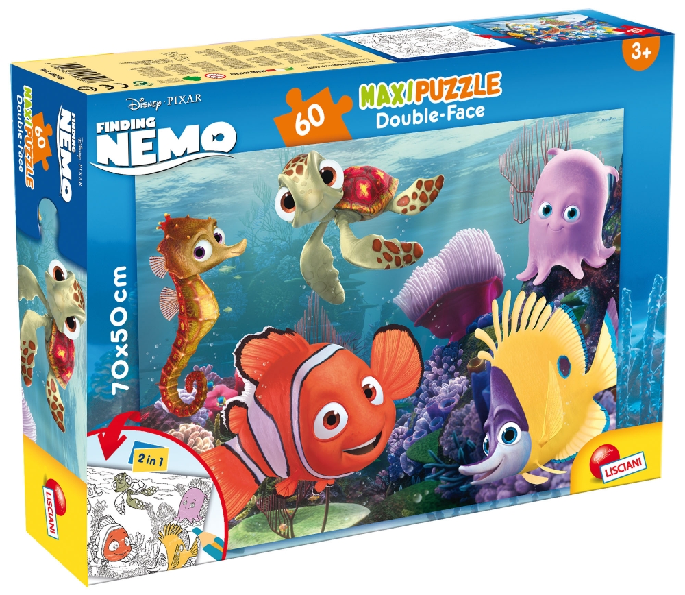 Puzzle Lisciani, SuperMaxi cu 2 fete, Finding Nemo, 60 piese