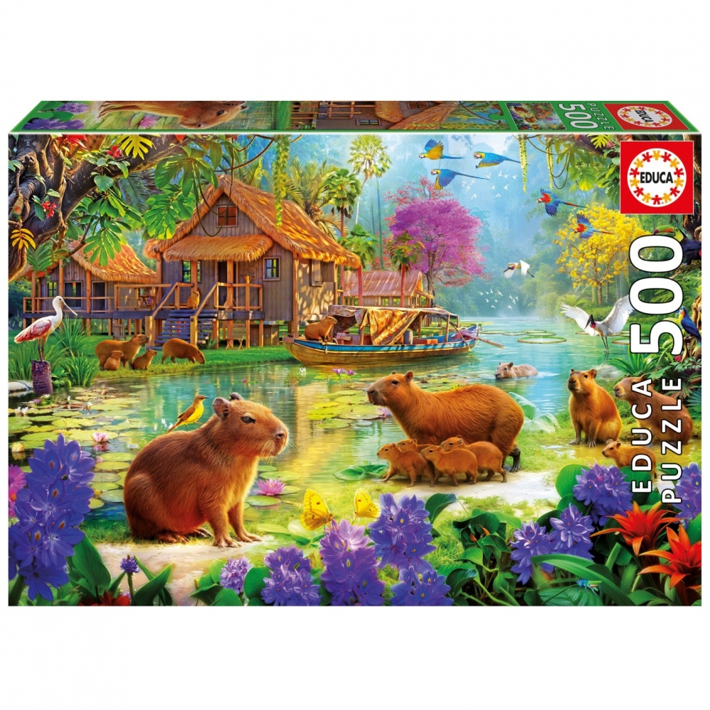 Puzzle, Educa, Satul Capibara, 500 de piese