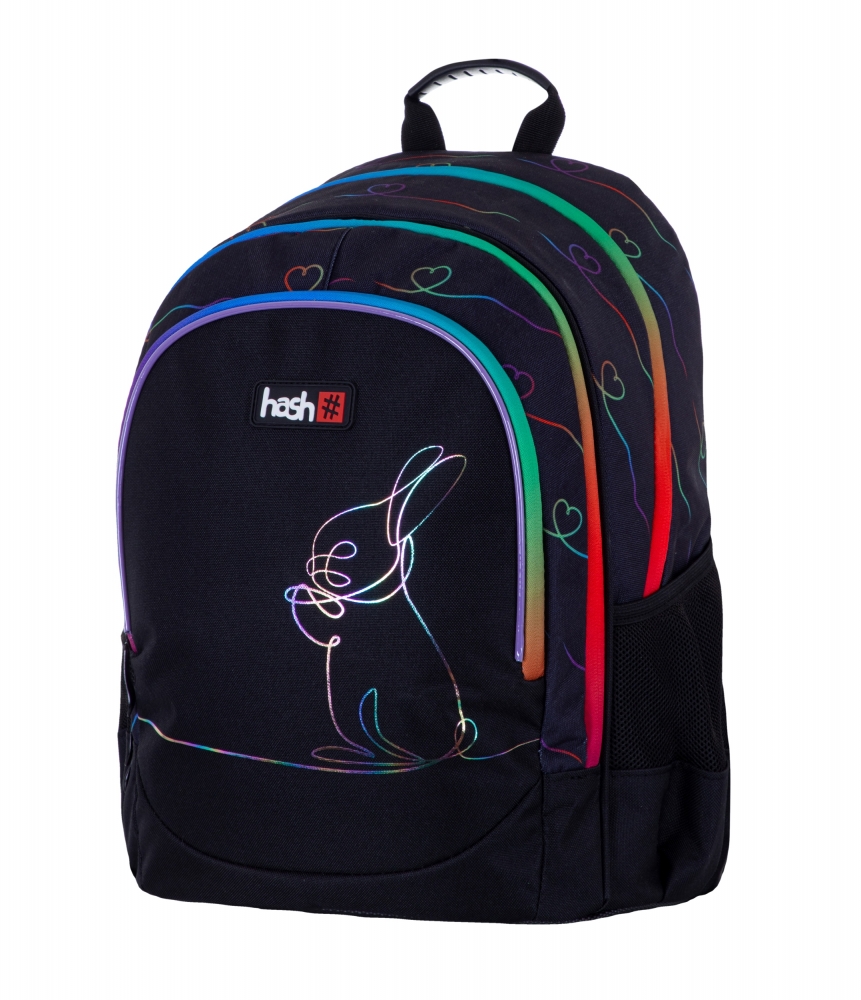 Rucsac de scoala, HASH, Rainbow Bunny, 39 х 28 х 15 см