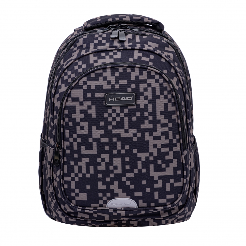 Rucsac școală HEAD Blocuri gri, AB300, 42 x 30 x 19 cm